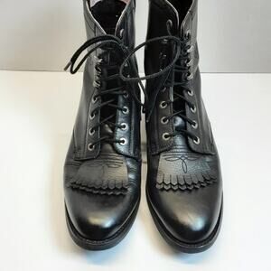 Ariat Black Leather Lace-Up Boots